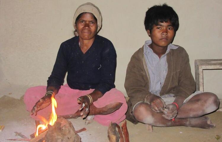 Bharia woman and boy