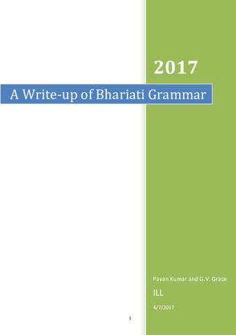 Bhariati Grammar